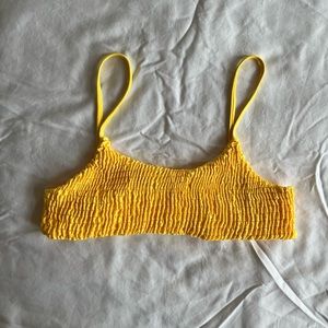 Yellow Smocked Bikini Top